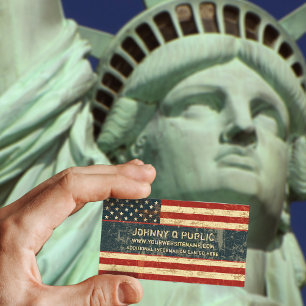 Cartão De Visita Bandeira americana suja