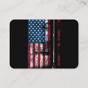 Cartão De Visita Bandeira Americana Taco de Bilhar Jogo de Mesa Fof