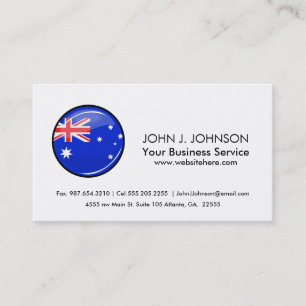 Cartão De Visita Bandeira australiana redonda lustrosa