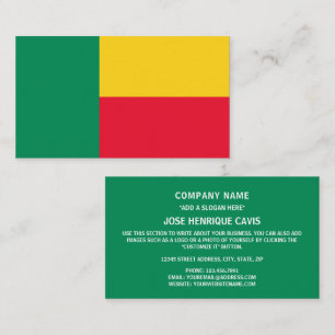 Cartão De Visita Bandeira beninesa, bandeira de Benin