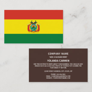 Cartão De Visita Bandeira da Bolívia