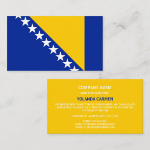 Cartão De Visita Bandeira da Bósnia e Herzegovina