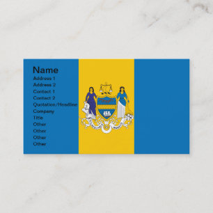 Cartão De Visita Bandeira da cidade de Philadelphfia