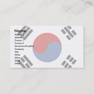 Cartão De Visita Bandeira da Coreia do Sul