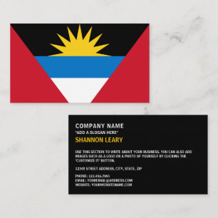 Cartão De Visita Bandeira de Antígua e de Barbuda, Barbudan da