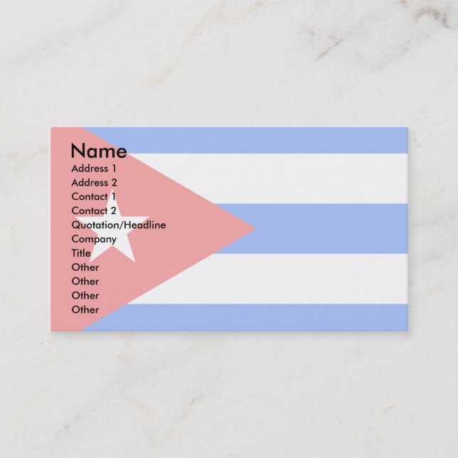 Cartão De Visita Bandeira de Cuba (Frente)