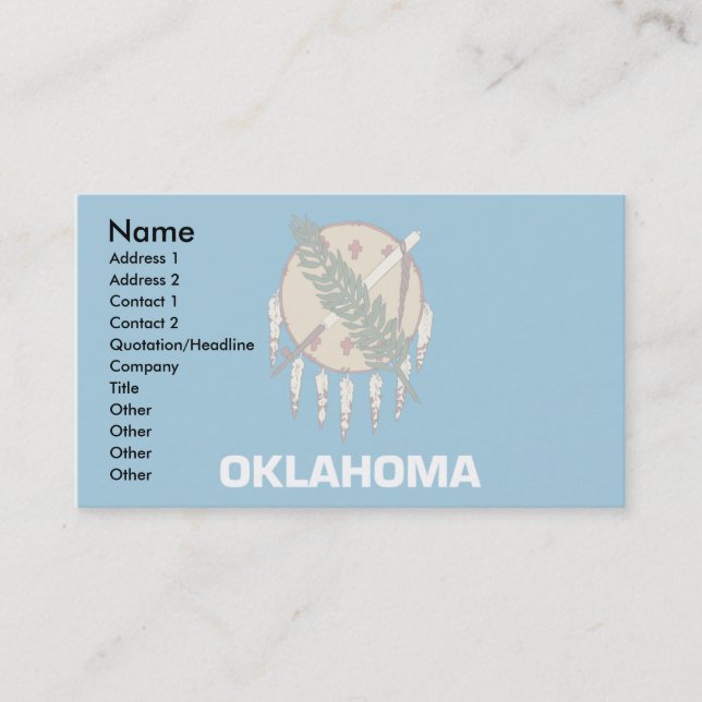 Cartão De Visita Bandeira de Oklahoma (Frente)