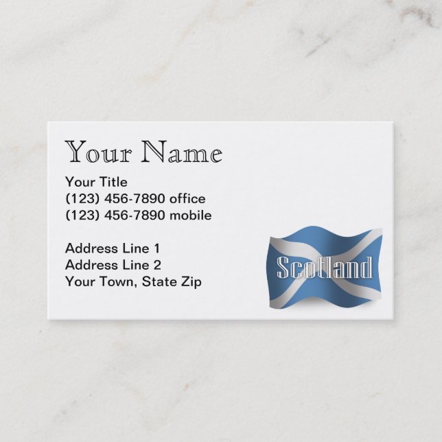 Cartão De Visita Bandeira de ondulação de Scotland (Frente)