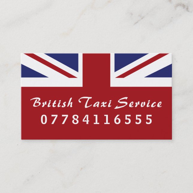 Cartão De Visita Bandeira de Taxi Britânica (Frente)