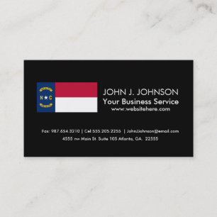Cartão De Visita Bandeira do estado de North Carolina