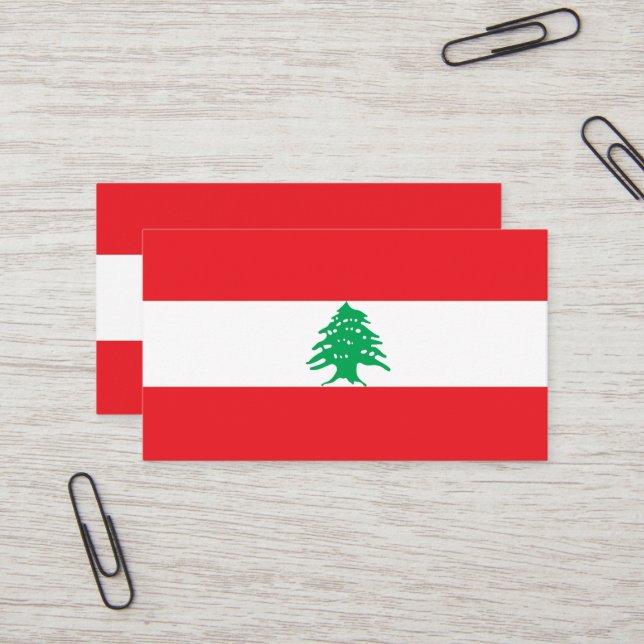Cartão De Visita Bandeira do Líbano (Frente/Verso In Situ)