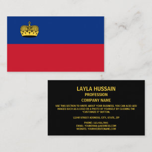 Cartão De Visita Bandeira do Liechtenstein, Bandeira do Liechtenste