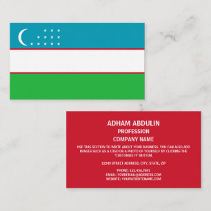 Cartão De Visita Bandeira do Uzbequistão, Bandeira do Uzbequistão