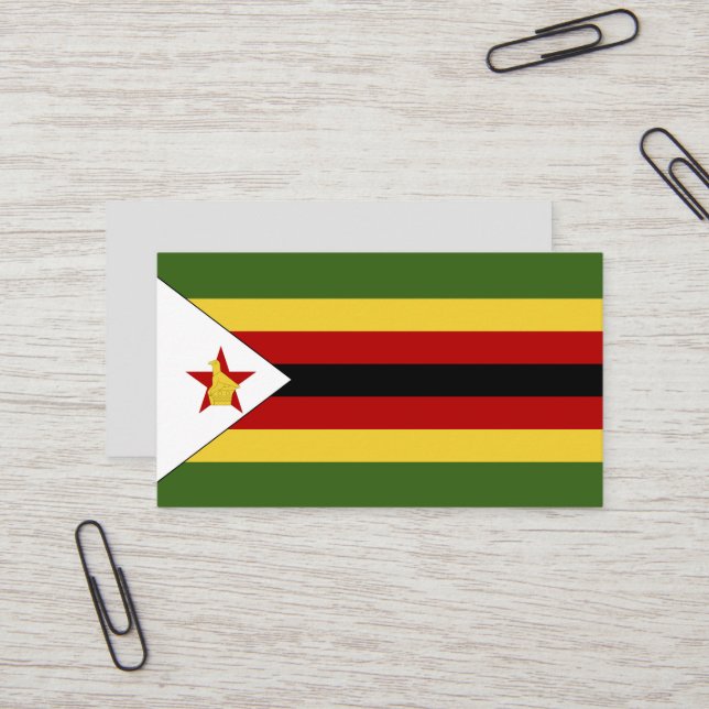 Cartão De Visita Bandeira do Zimbabué (Frente/Verso In Situ)