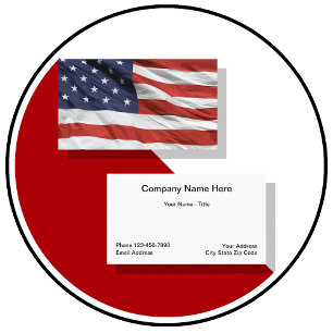 Cartão De Visita Bandeira dos Estados Unidos americana de ondulaç