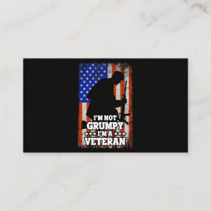 Cartão De Visita Bandeira dos EUA Não sou Grumpy im a Veteran 116