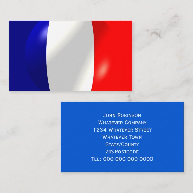Cartão De Visita Bandeira Francesa (Frente/Verso)