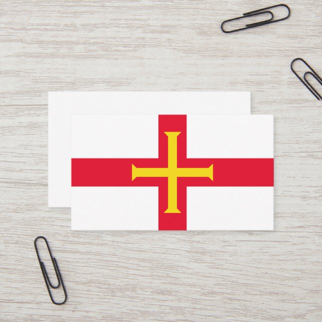 Cartão De Visita bandeira Guernsey (Frente/Verso In Situ)