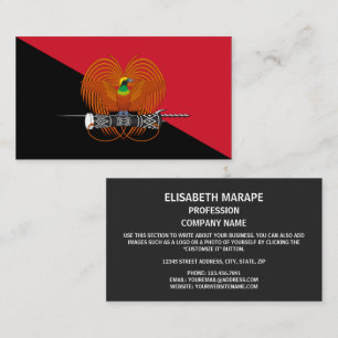 Cartão De Visita Bandeira guineense nova de Papua & emblema