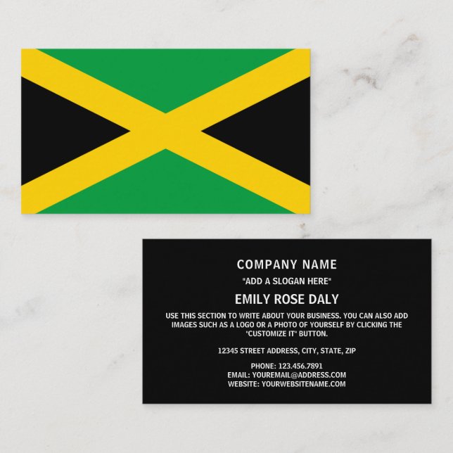 Cartão De Visita Bandeira jamaicana, Bandeira da Jamaica (Frente/Verso)