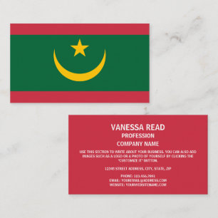 Cartão De Visita Bandeira mauritana, bandeira de Mauritânia