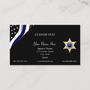 Cartão De Visita Bandeira Personalizada e Insígnia Thin Blue Line