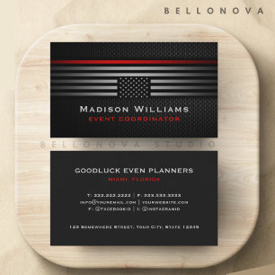 Cartão De Visita Bandeira Premium Personalizada Preta Cinza Vermelh