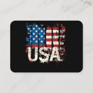 Cartão De Visita Bandeira Retro-Americana EUA 4 de julho