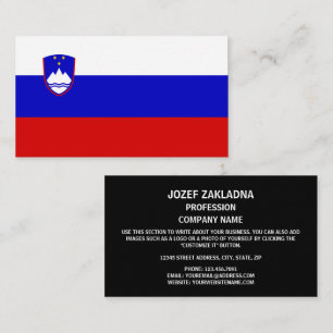 Cartão De Visita Bandeira Slovene, bandeira de Slovenia