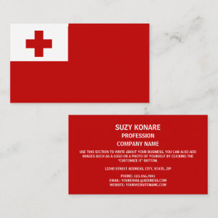 Cartão De Visita Bandeira tonganesa, bandeira de Tonga