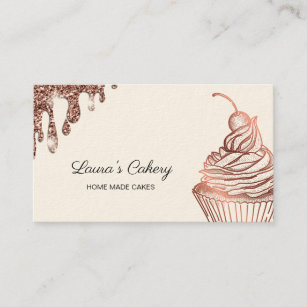 Cartão De Visita Bandeja inicial de Cupcake Cakes & Sweets que gote