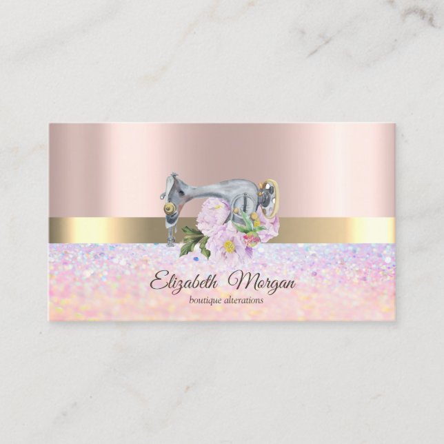 Cartão De Visita Banheira Dourada Profissional, Máquinas De Costura (Frente)