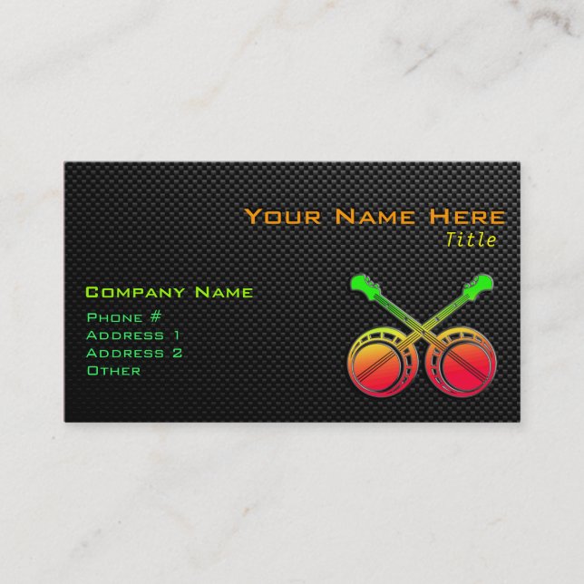 Cartão De Visita Banjos de duelo lustrosos (Frente)