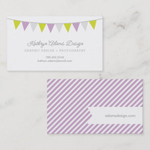 Cartão De Visita Banner Lilac e Green Bunting