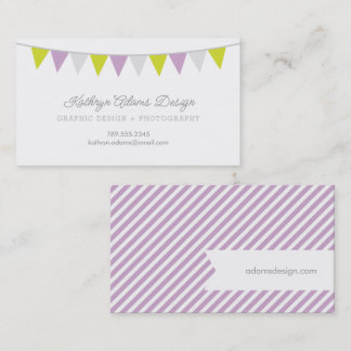 Cartão De Visita Banner Lilac e Green Bunting