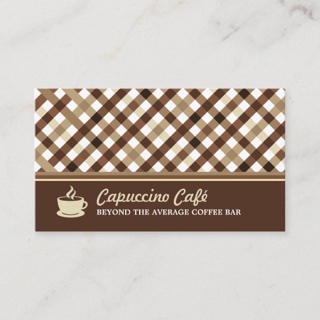 Cartão De Visita Bar de Café Retro Verificado (Frente)