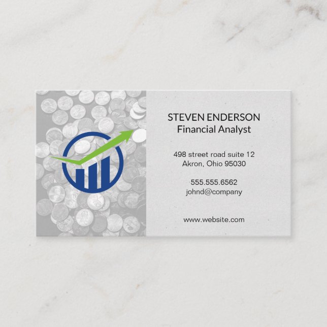 Cartão De Visita Bar Gráfico Financeiro | Moedas (Frente)