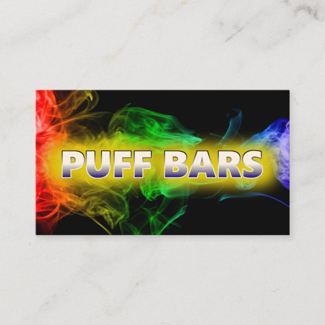 Cartão De Visita Bar Preto de Puff de Vape Descartável (Frente)