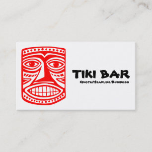 Cartão De Visita Bar Tiki - Vermelho, Preto e Branco