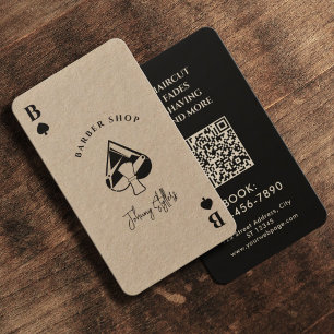 Cartão De Visita Barbearia Black kraft Ás de espadas