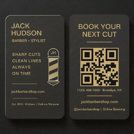 Cartão De Visita Barbearia Black Slate Stone Corte de Cabelo 