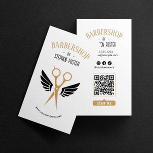 Cartão De Visita Barbearia Cabeleireiro Barbearia Branco
