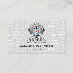Cartão De Visita Barbearia Cortes de Cabelo e Barbearias