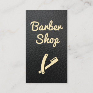 Cartão De Visita Barbearia Couro   Lâmina de Barbear