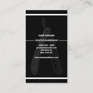 Cartão De Visita Barbearia de Navalha Reta