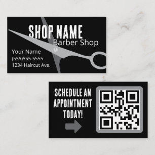 Cartão De Visita Barbearia Masculina Preta e Cinza
