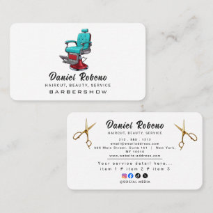 Cartão De Visita Barbearia Minimalista