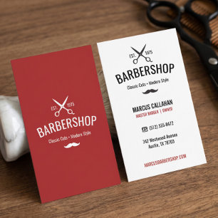 Cartão De Visita Barbearia Minimalista Profissional para Homens