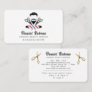 Cartão De Visita Barbearia Minimalista Rústica Barbeiro Profissiona
