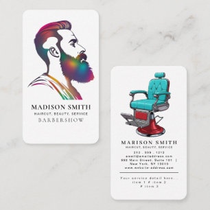Cartão De Visita Barbearia Minimalista Rústica Barbeiro Profissiona